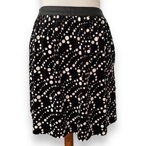🍀NWT Tulle Black Side Zip Stretch Pocket Polka Dot Mini Skirt Size L